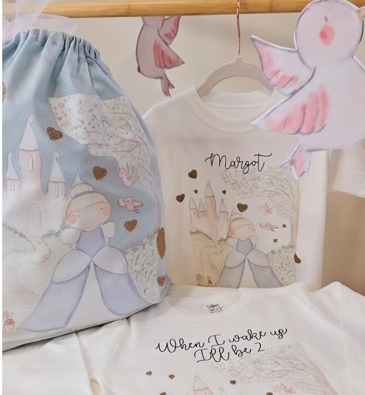 Cinderella Drawstring Bag, Personalised Cinderella bag