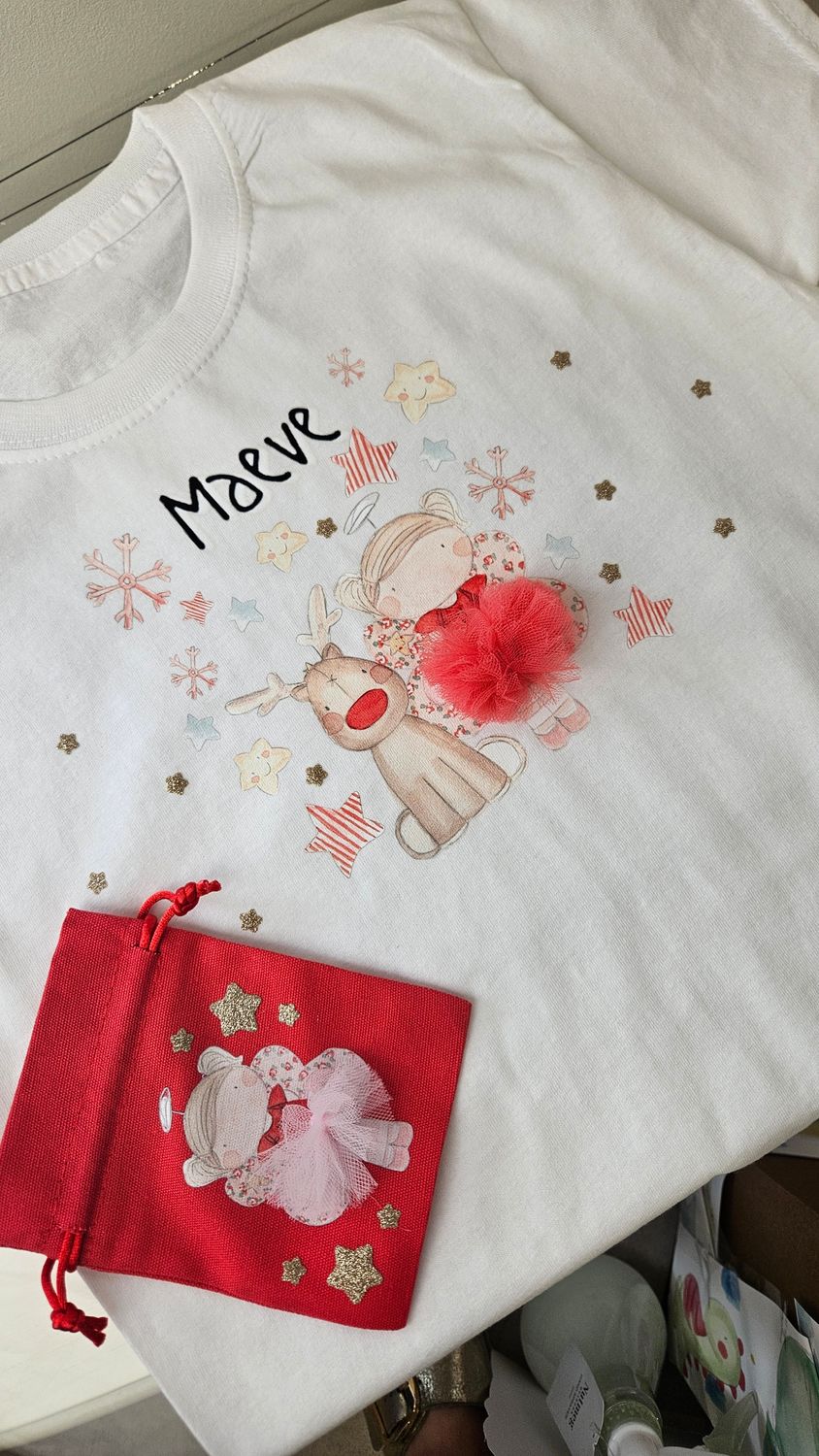 Chistmas t shirt with free matching mini pouch