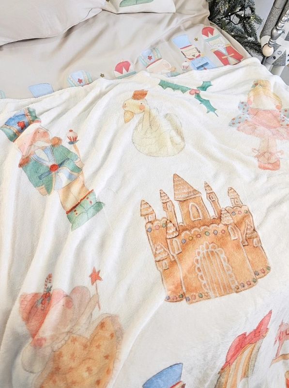 Christmas fleece blanket nutcracker theme
