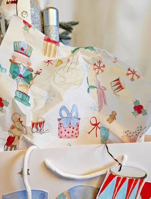 Nutcracker themed Christmas Tissue Paper & tags