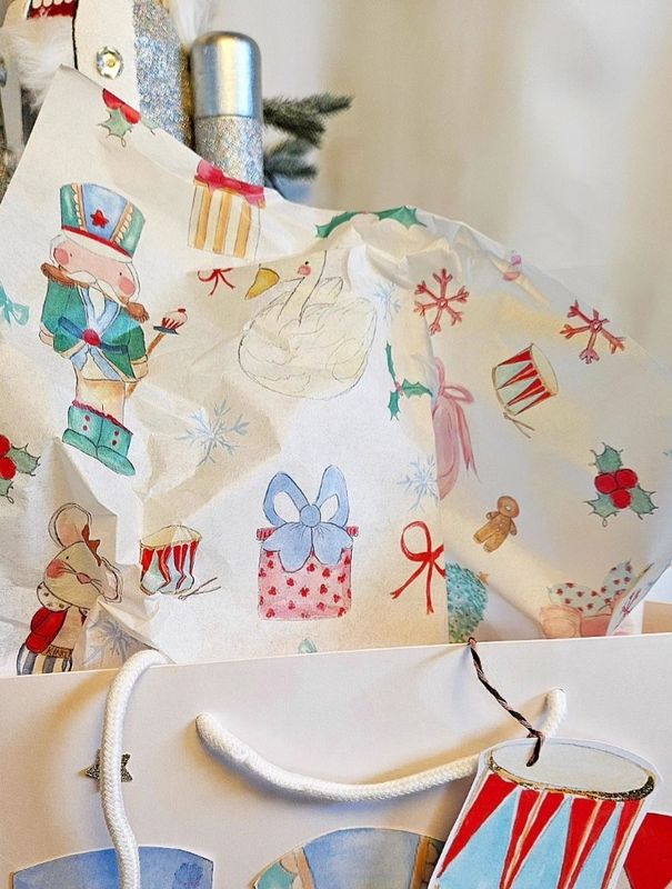 Nutcracker themed Christmas Tissue Paper & tags