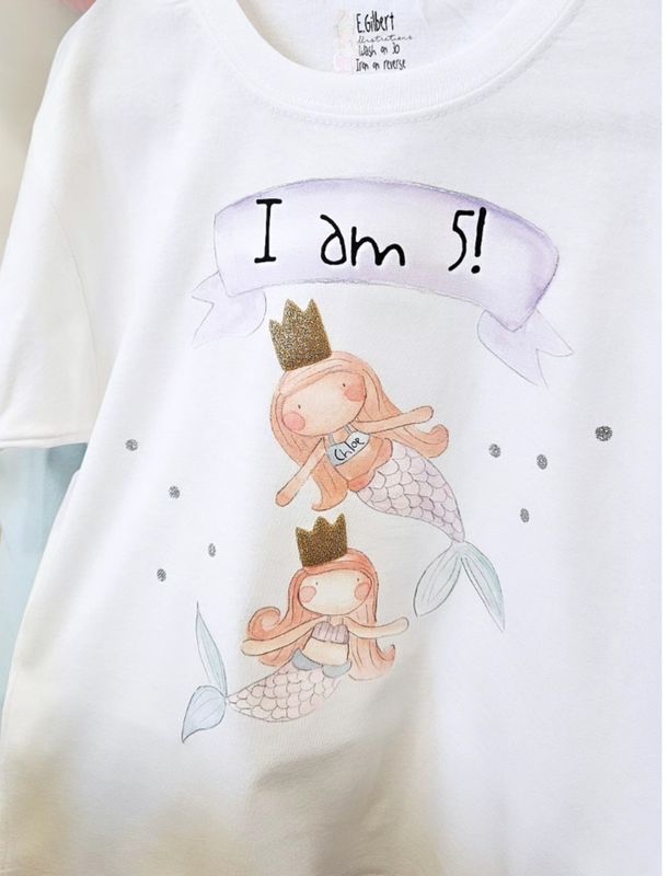 Mermaid birthday t shirt