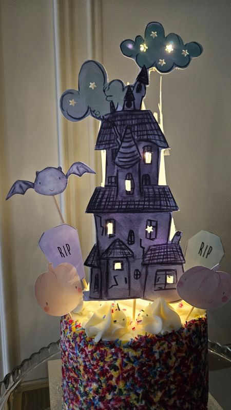 Haunted mansion light up cake topper