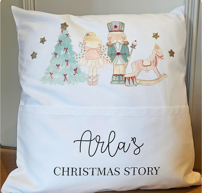 Christmas story book cushion