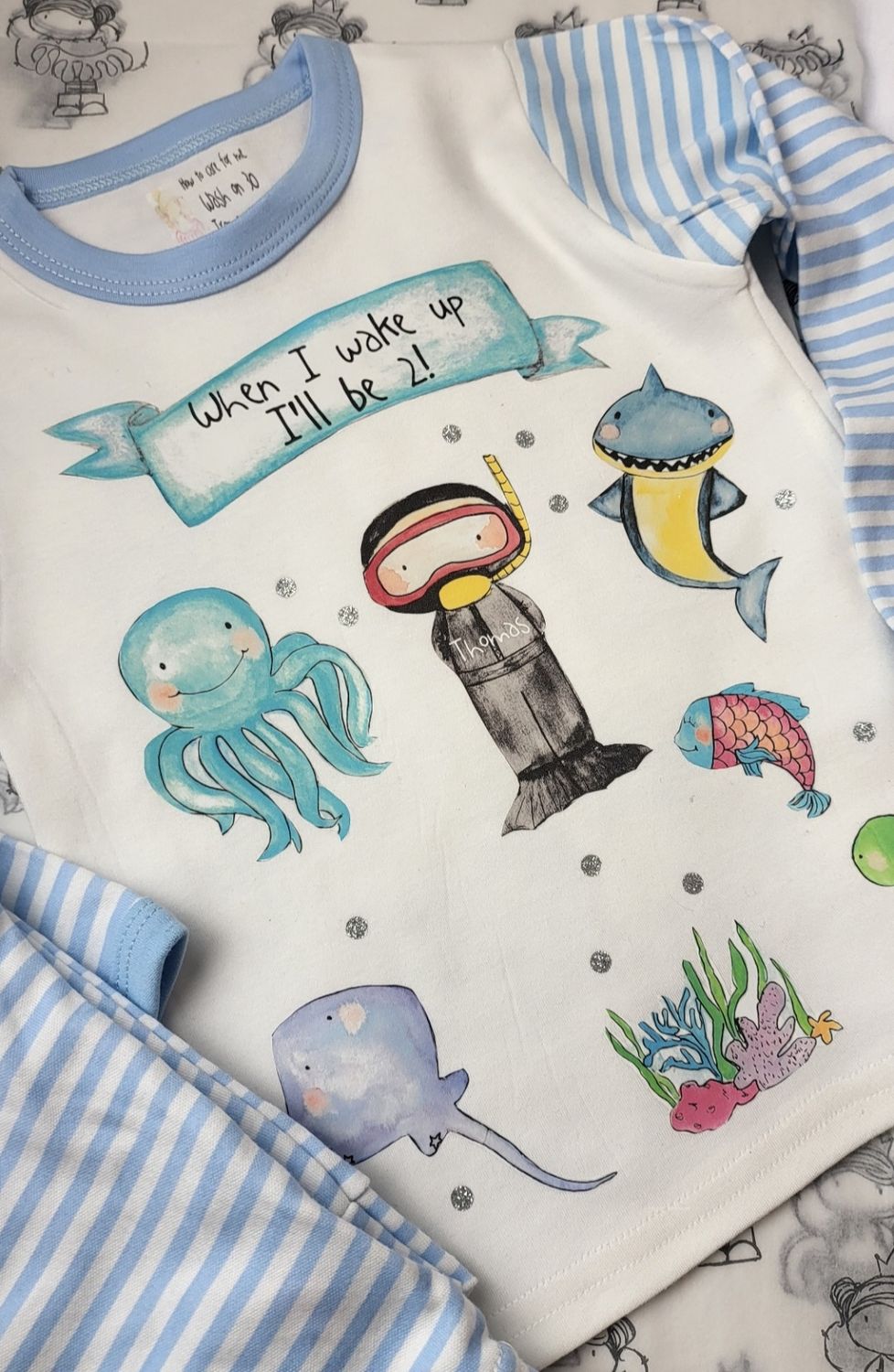 Personalised under the sea Birthday pyjamas Personalised under the sea Birthday pyjamas