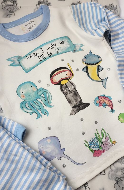 Personalised under the sea Birthday pyjamas