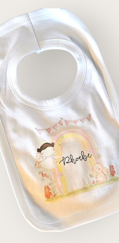 Personalised Fairy Bib for Girls – Custom Baby Girl Bib with Name Personalised Fairy Bib for Girls – Custom Baby Girl Bib with Name