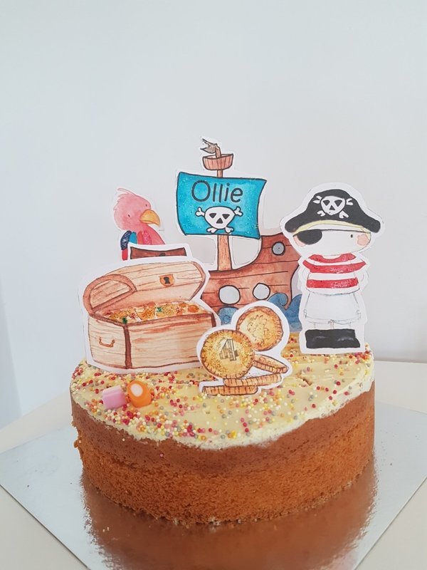 Pirate cake topper set