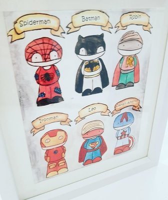 Unframed superhero print