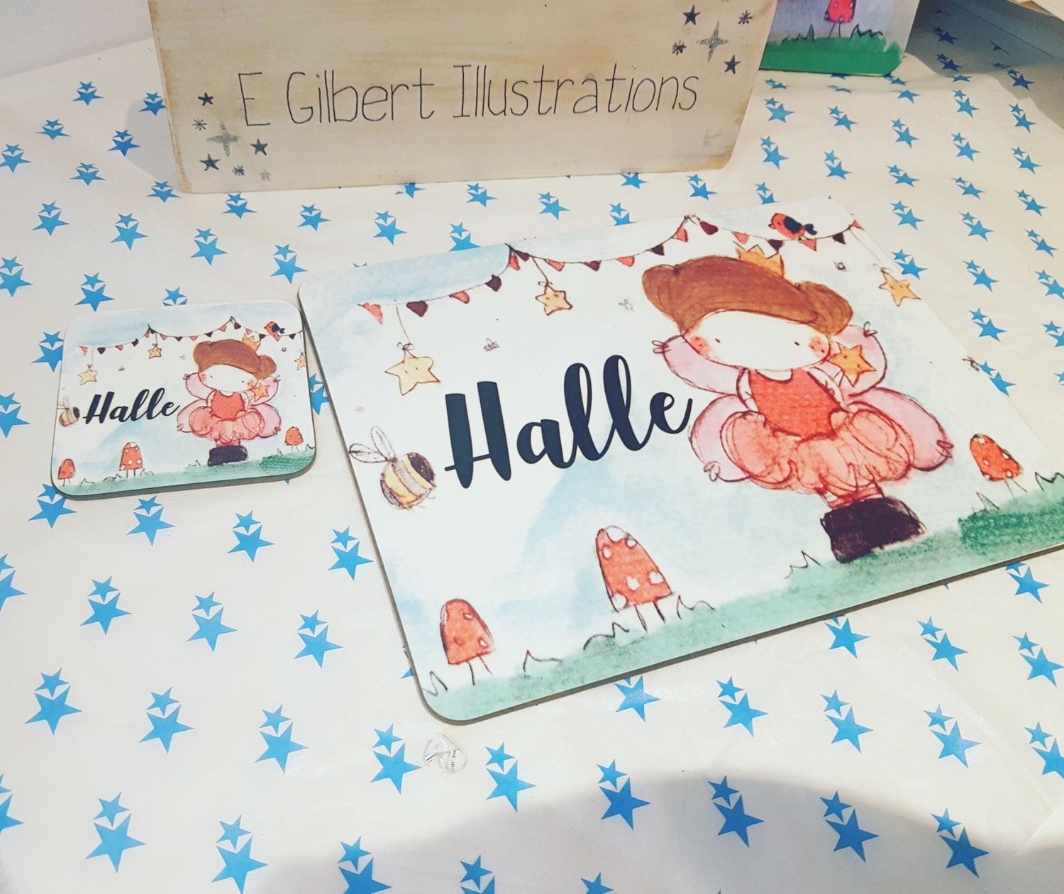 Placemat and matching coaster set