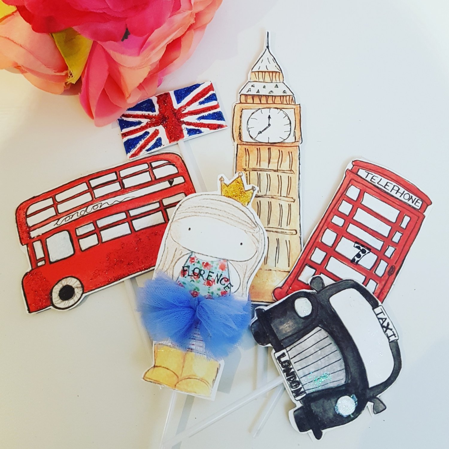 London cake topper set