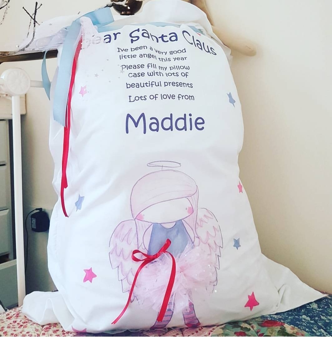 Santa sack with angel design