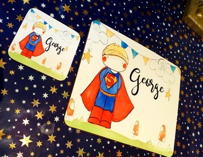 Superman placemat and coaster set
