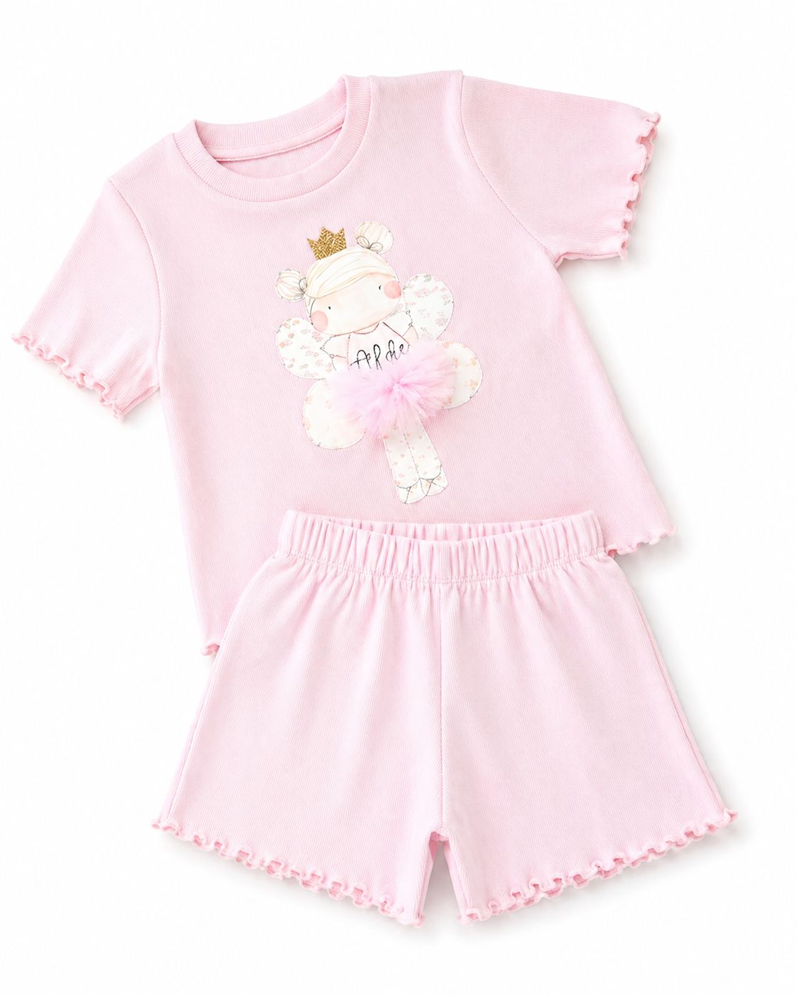 Pink fairy shorts and t shirt set Pink fairy shorts and t shirt set