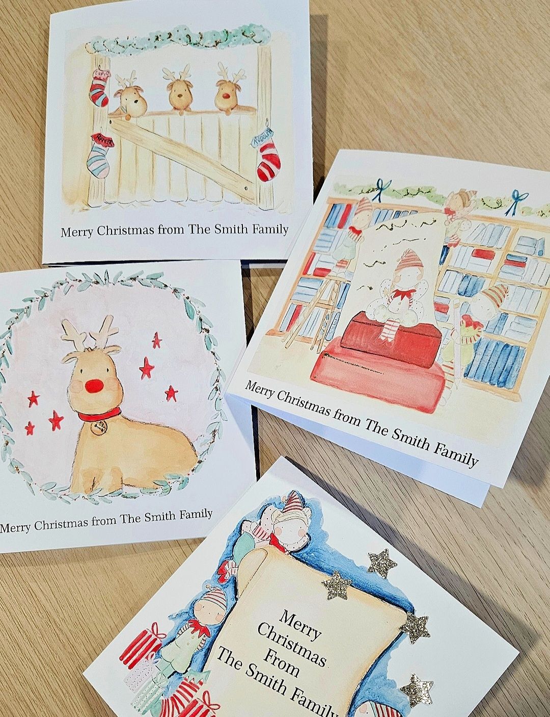 Pack of Personalised Christmas Cards Pack of Personalised Christmas Cards