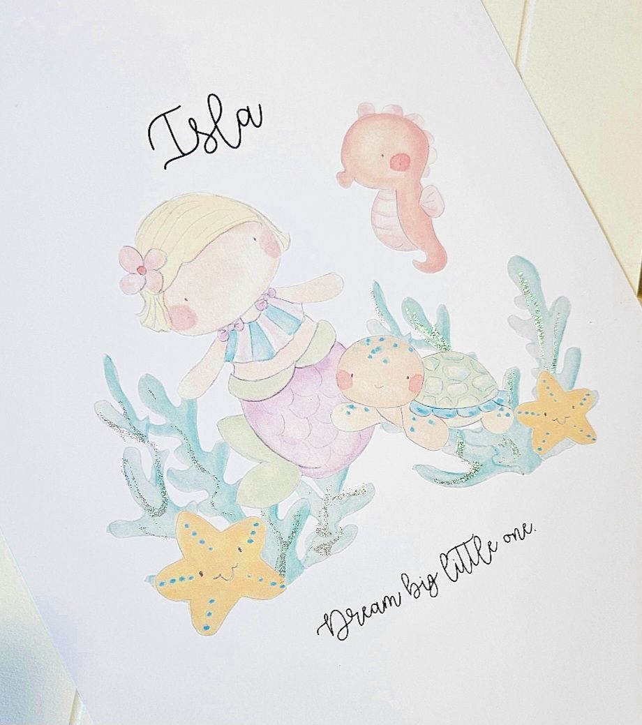 personalised Mermaid Print
