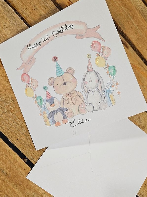 Personalised Teddy Bear card