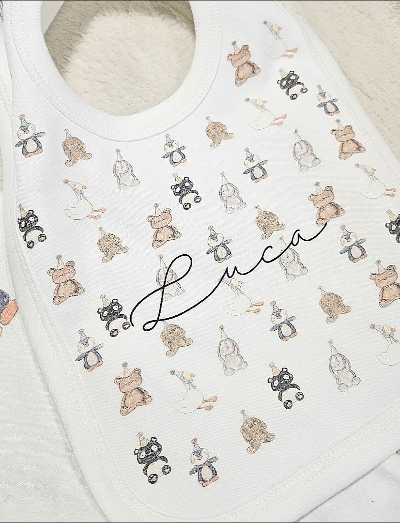 Personalised Teddy Bear baby bib Personalised Teddy Bear baby bib