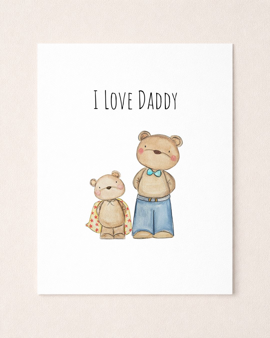 Fathers Day Personalised Bear Print Fathers Day Personalised Bear Print