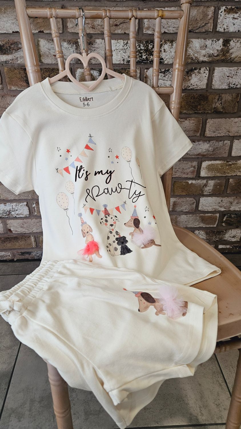 Personalised puppy tshirt and shorts