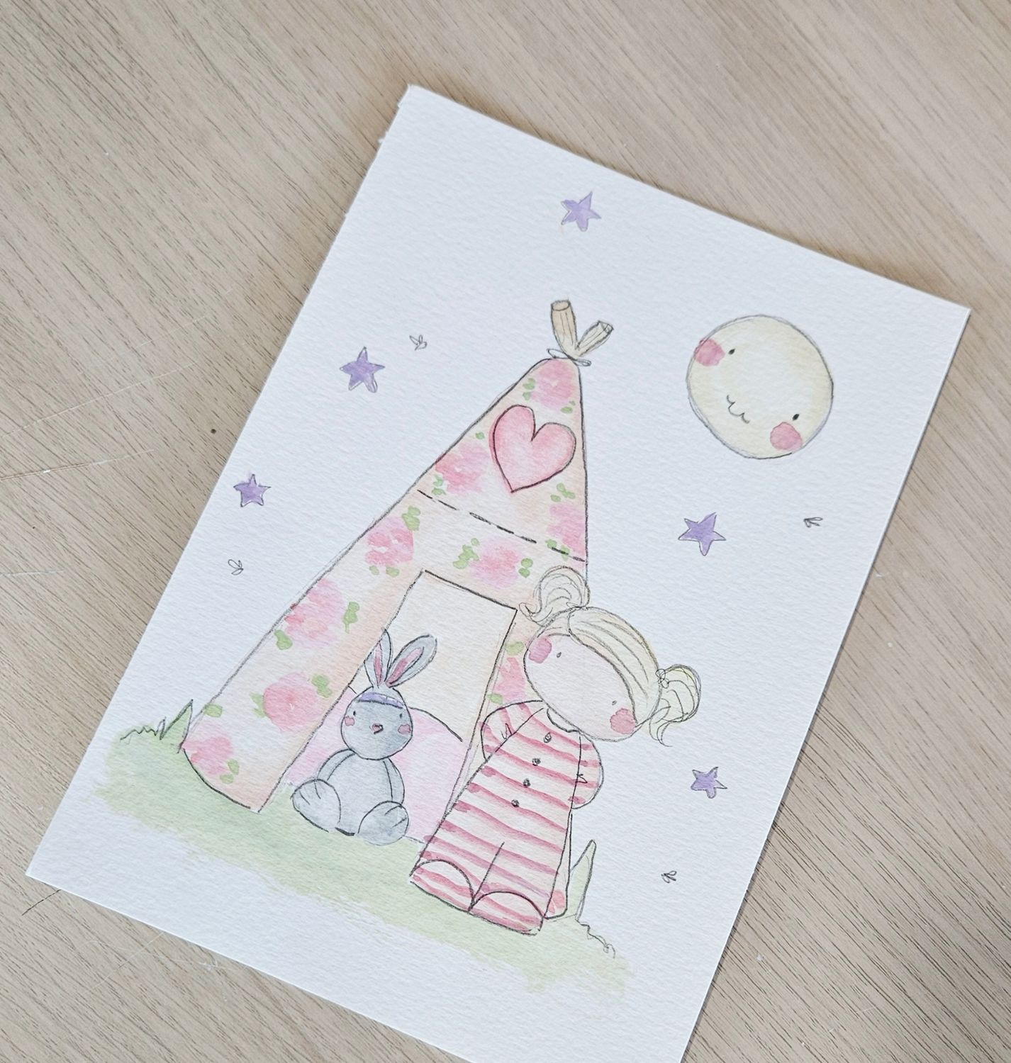 A5 teepee girl painting 