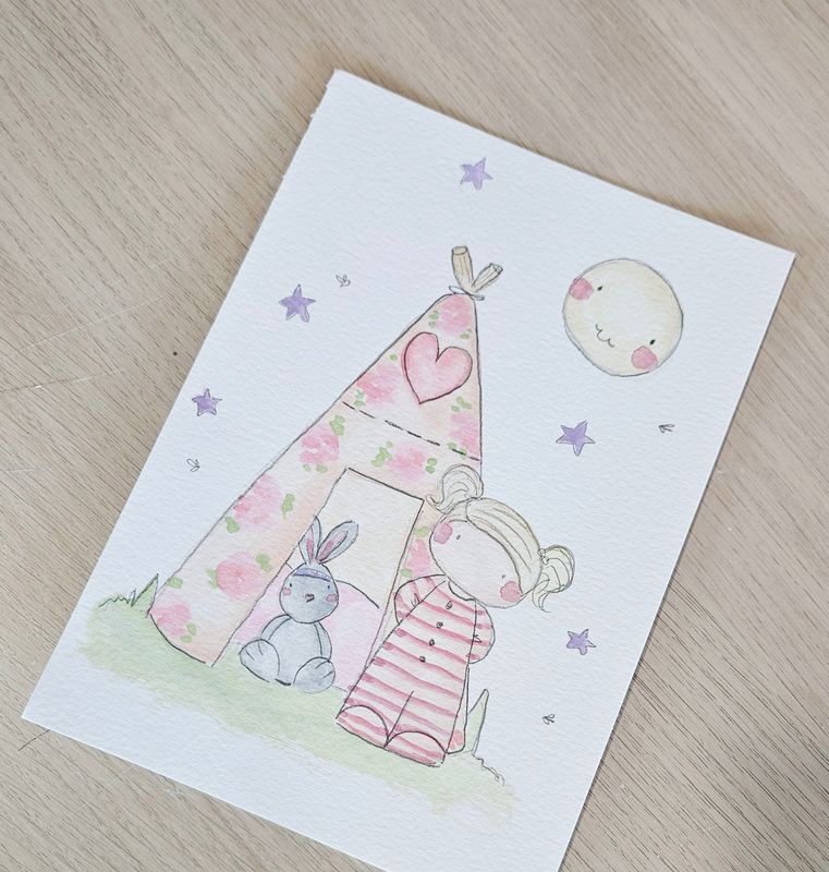 A5 teepee girl painting 