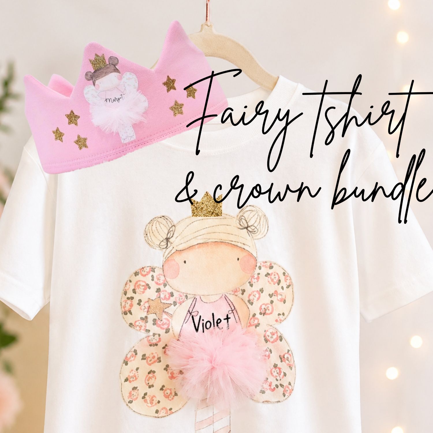 Fairy tshirt and crown bundle