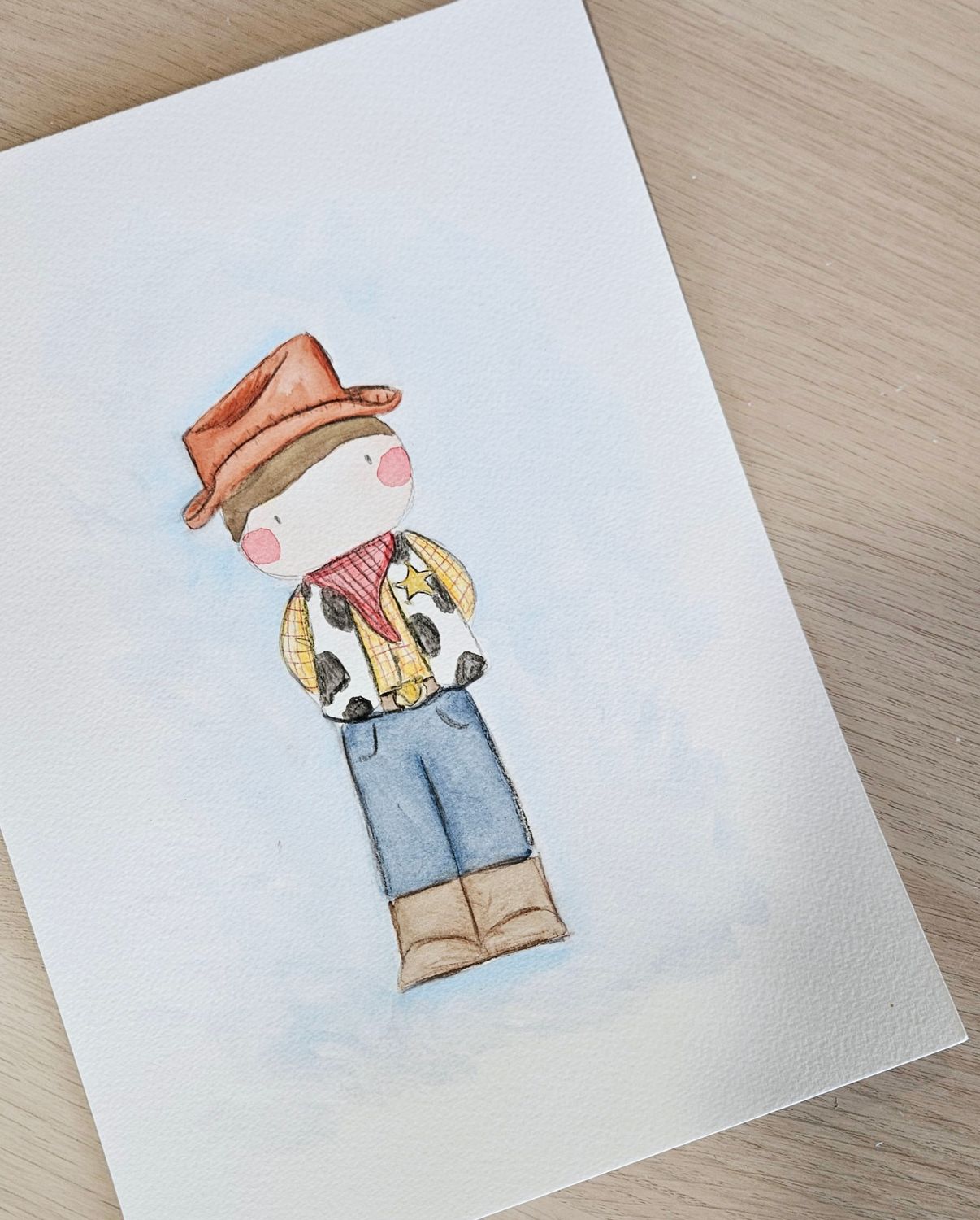 Woody original a4 painting