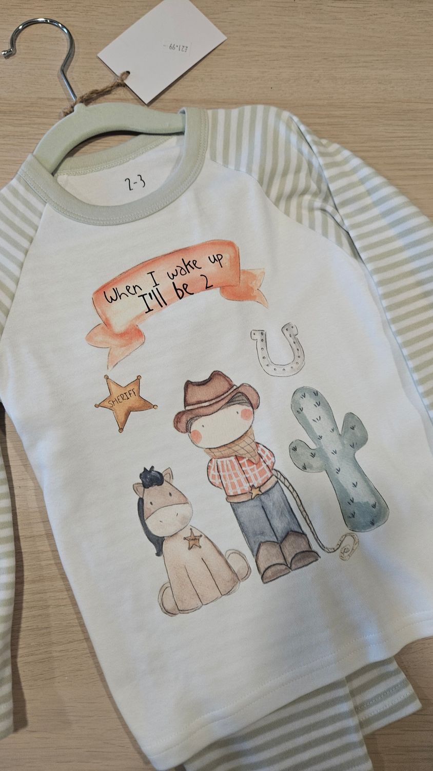2 to 3 years cowboy birthday pjs