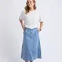 Scallop Edge Denim Skirt