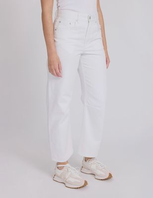Carson Barrel Jean - White