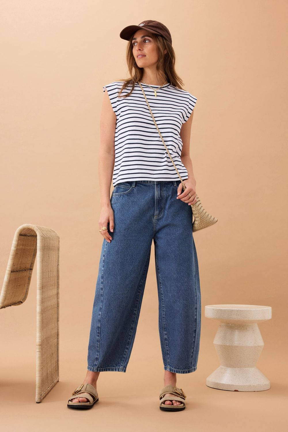 Maggie Tapered Barrel Jean, Colour: Fresh Indigo, Size: 8