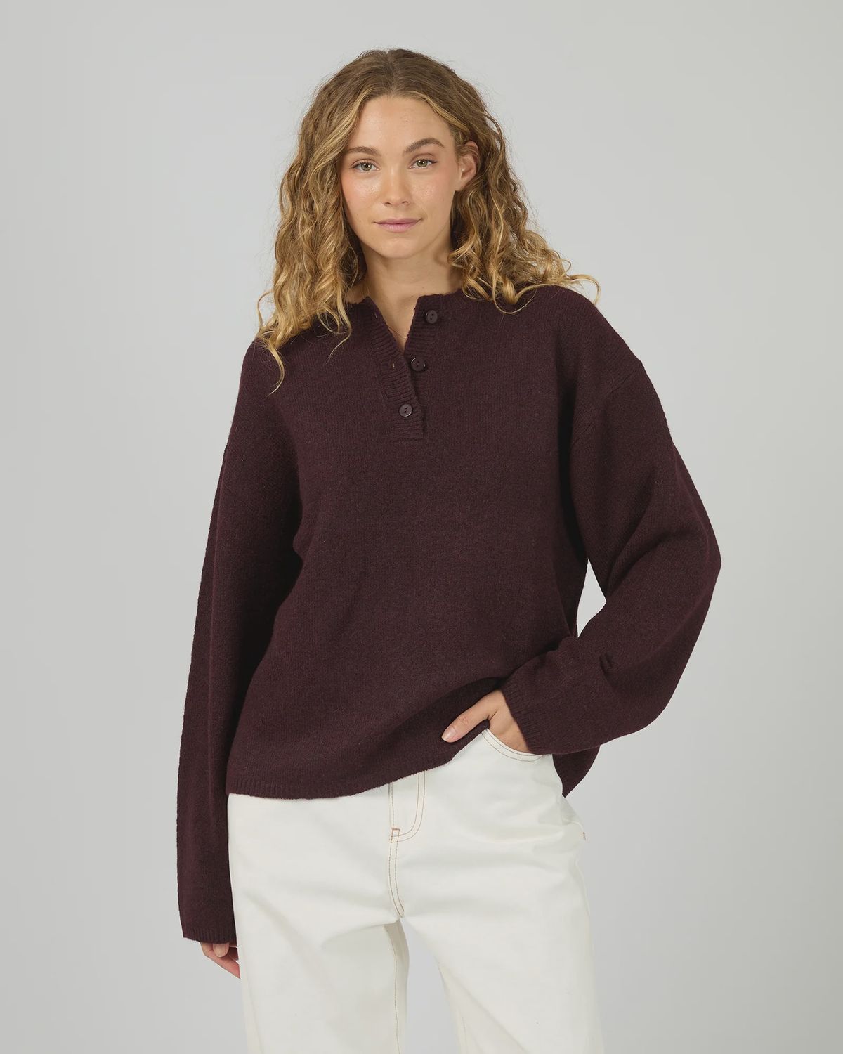 Fillipa Knit, Colour: Wine, Size: 6