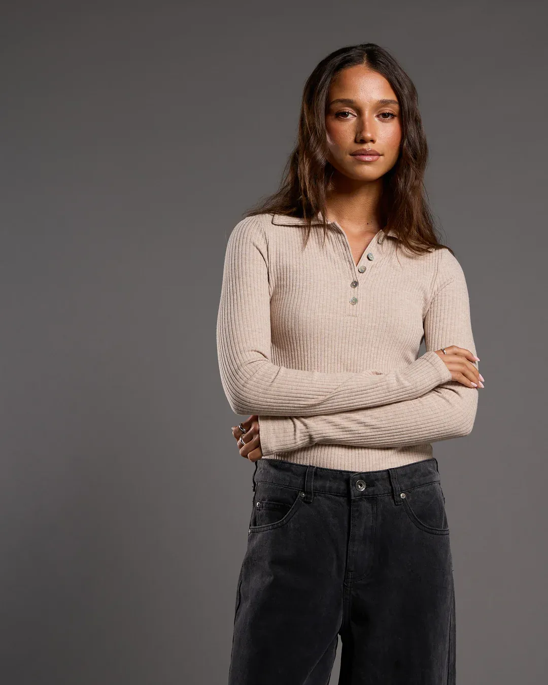 ARIA KNIT LONG SLEEVE TOP
