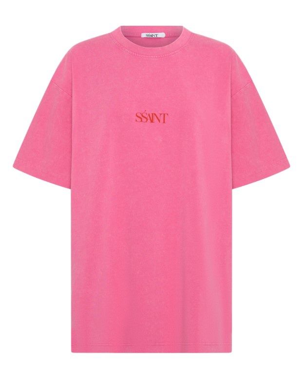 Acid Wash Pink No Vacancy Tee, Colour: Dark Pink Acid Wash, Size: O/S