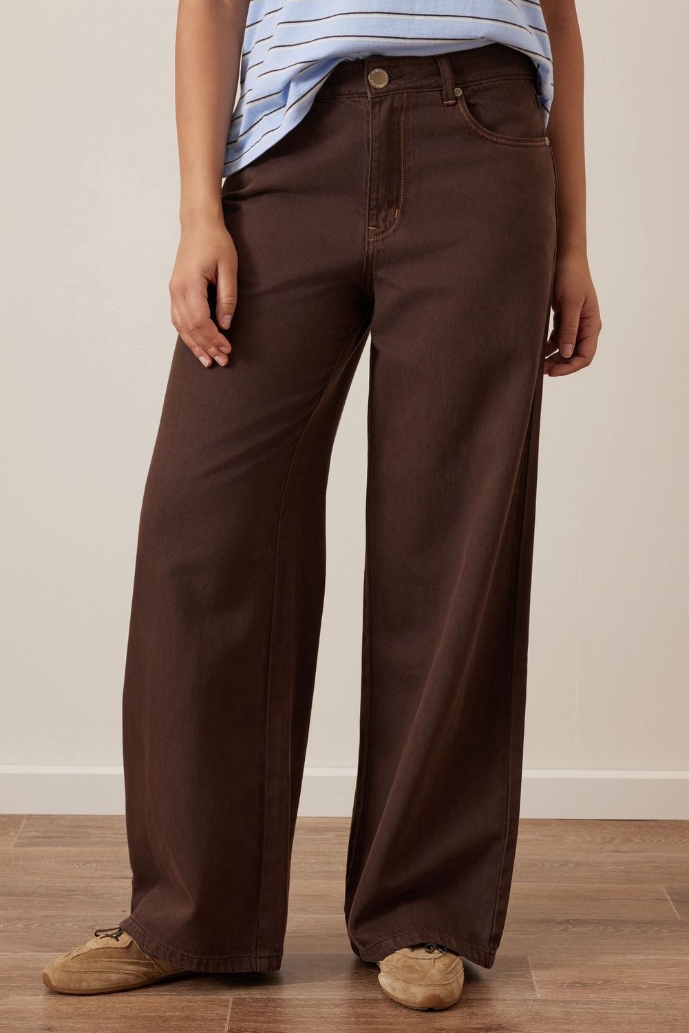 Willow Soft Wide Leg Jean, Colour: chocolate, Size: 8