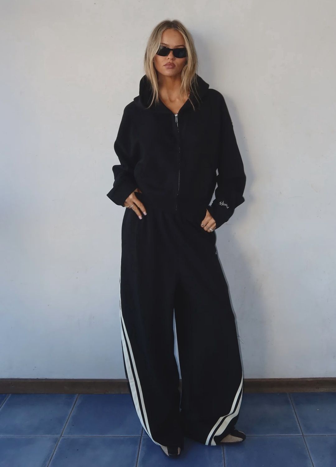 Barrel Trackpant- Black/Butter, Colour: Black/Butter, Size: XS/S