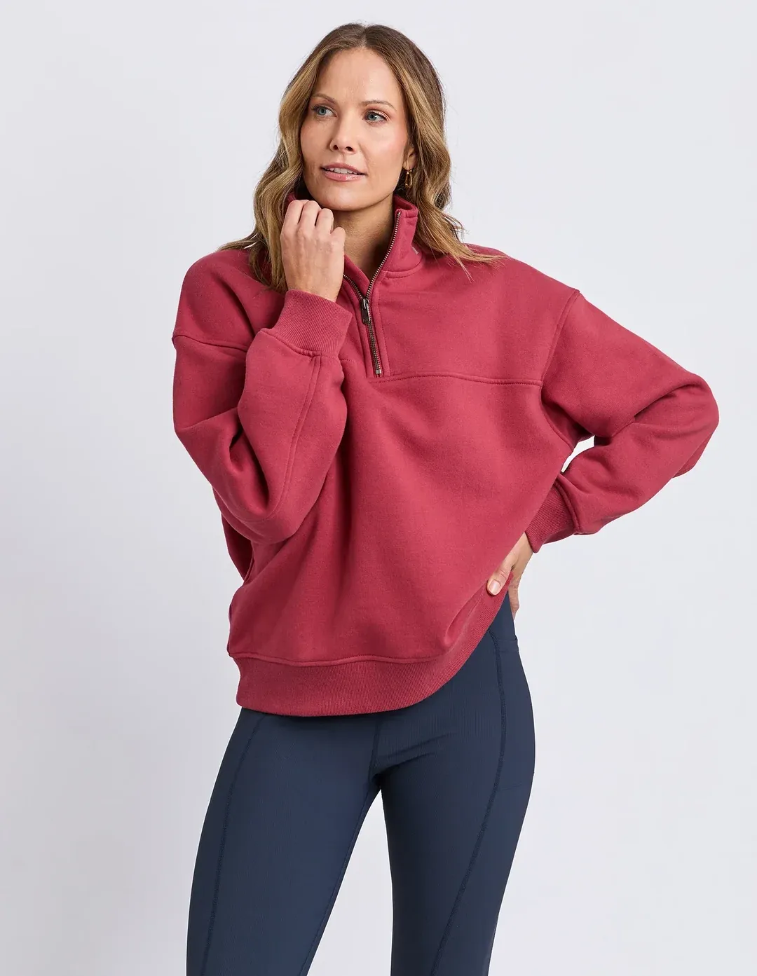 COLLEGE CONTRAST ZIP CREW