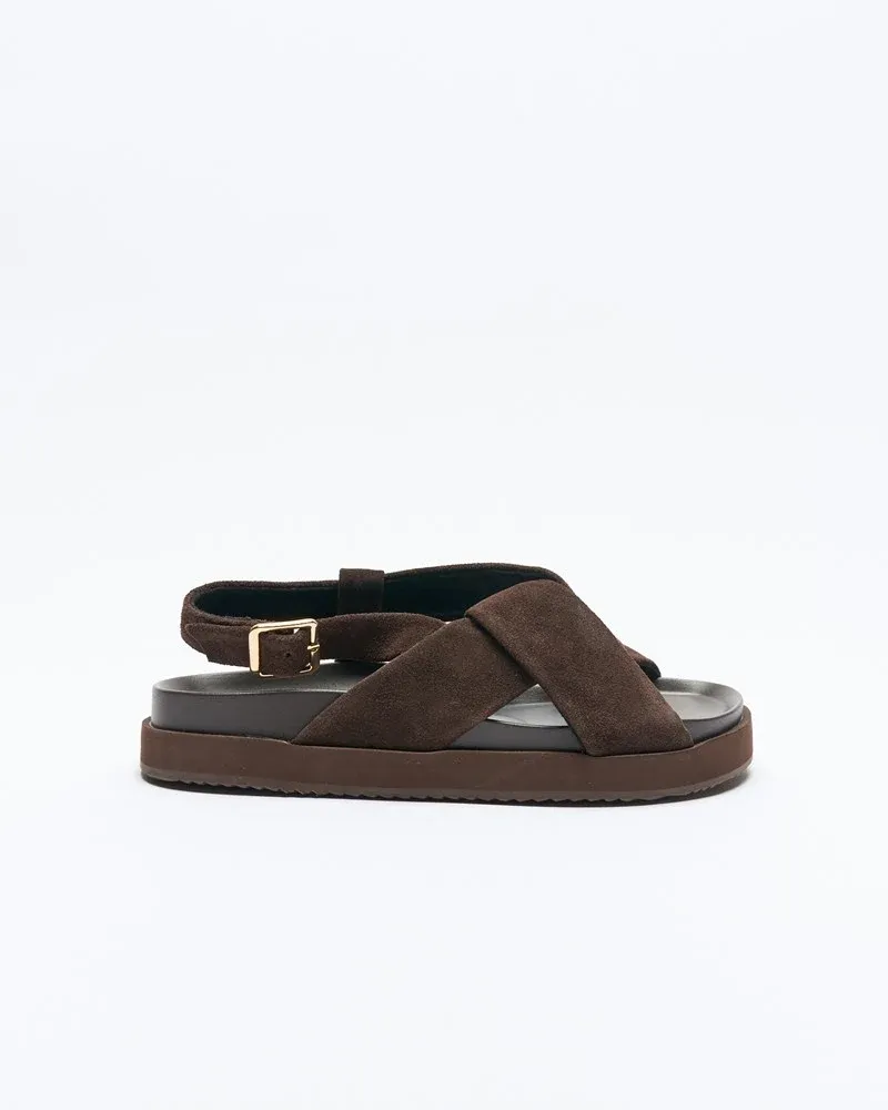 Mya Leather Sandal - Chocolate Brown