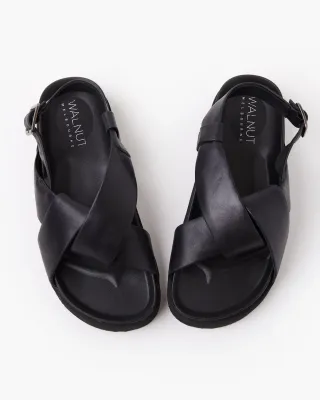 Mya Leather Sandal - Black