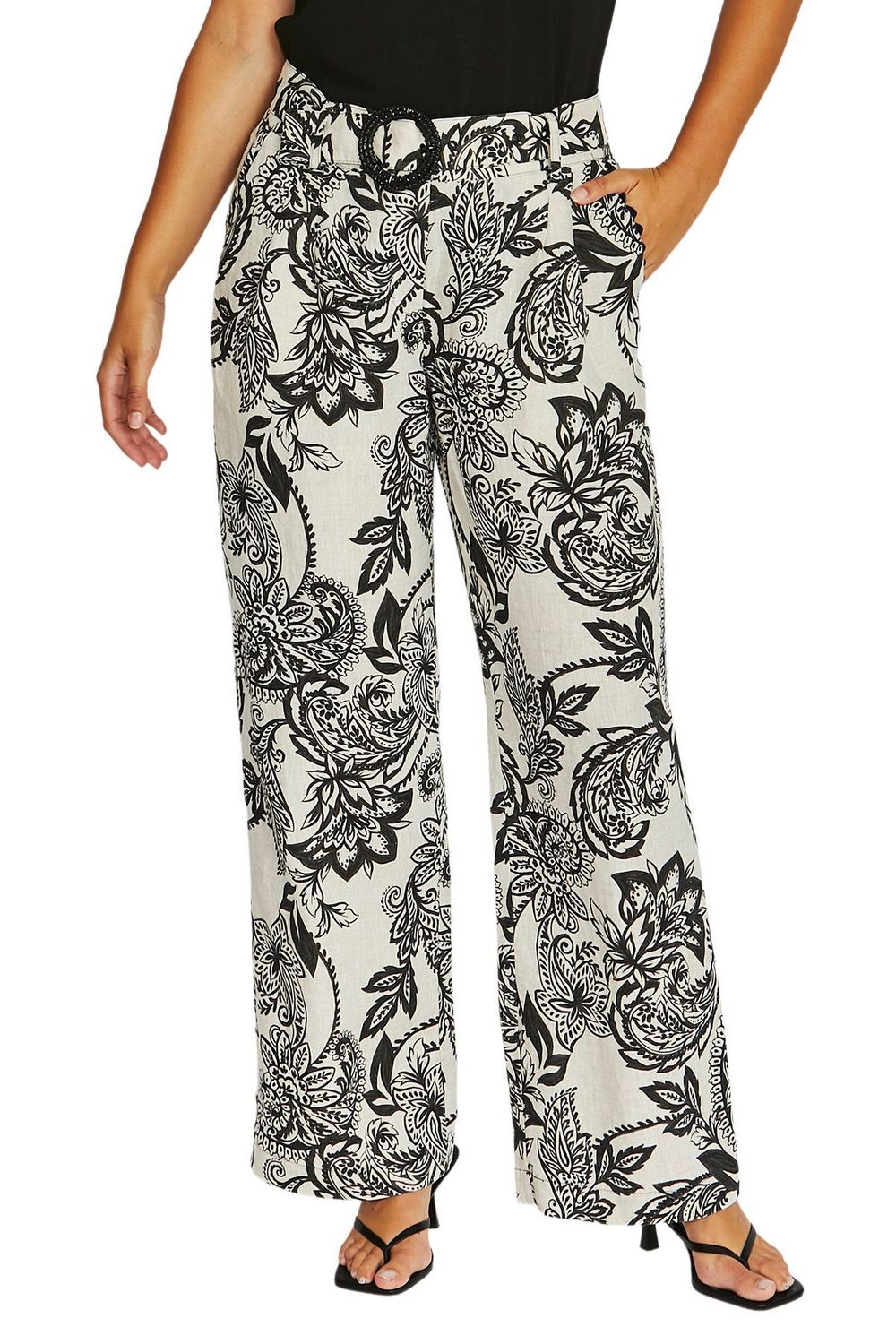Bohemia Ric Rac Pant, Colour: Black/Flax, Size: 8