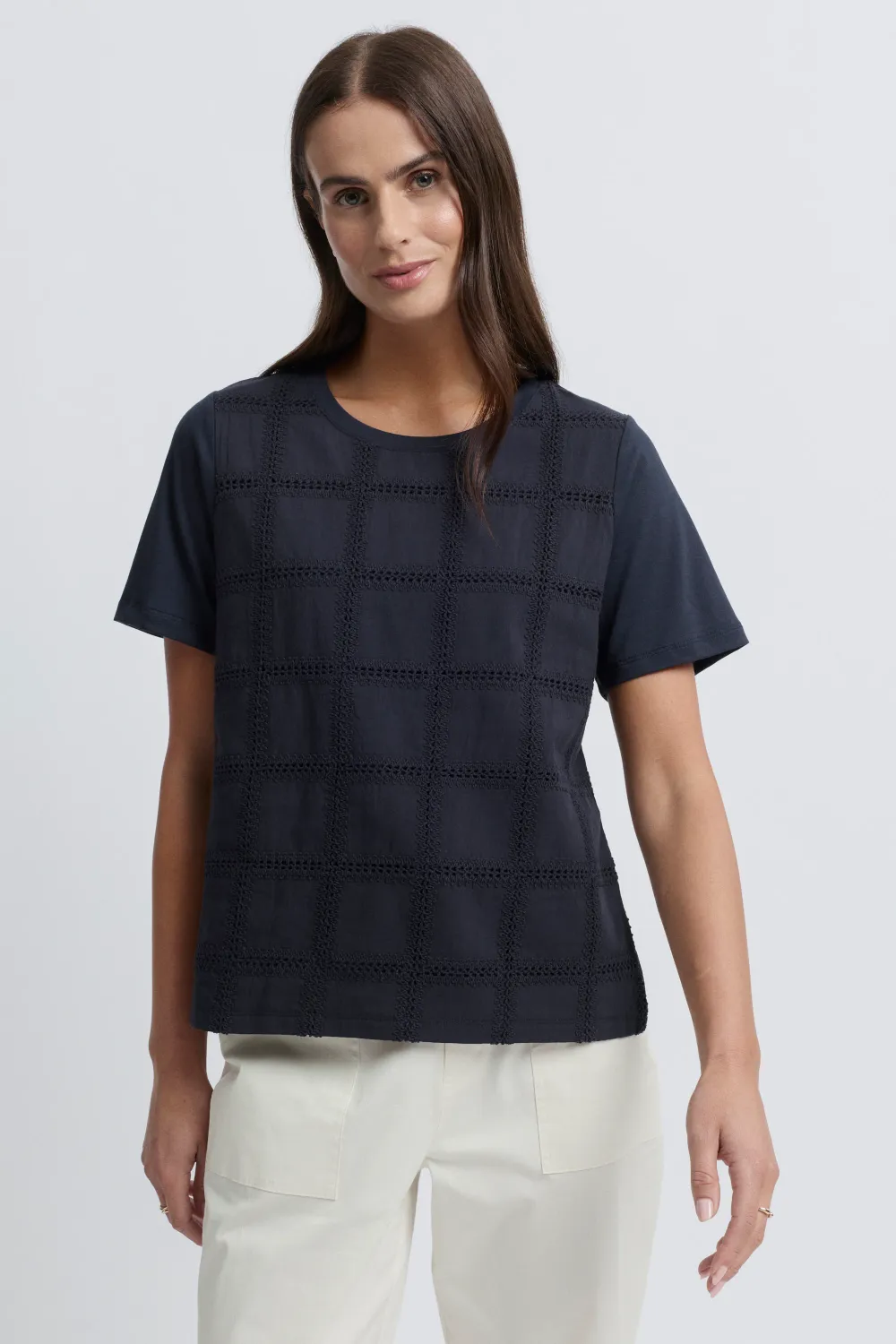 Lacet Tee, Colour: Navy, Size: XXS