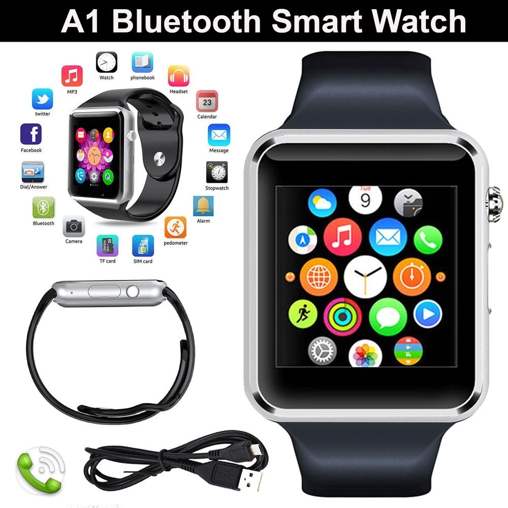 Reloj Inteligente Smartwatch A1 Cámara Sim Bluetooht Negro
