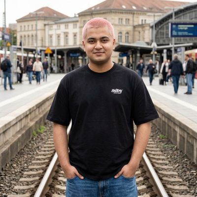 T-Shirt mit „System Failure“-Motiv – Cyberpunk-Roboter auf dem Rücken
