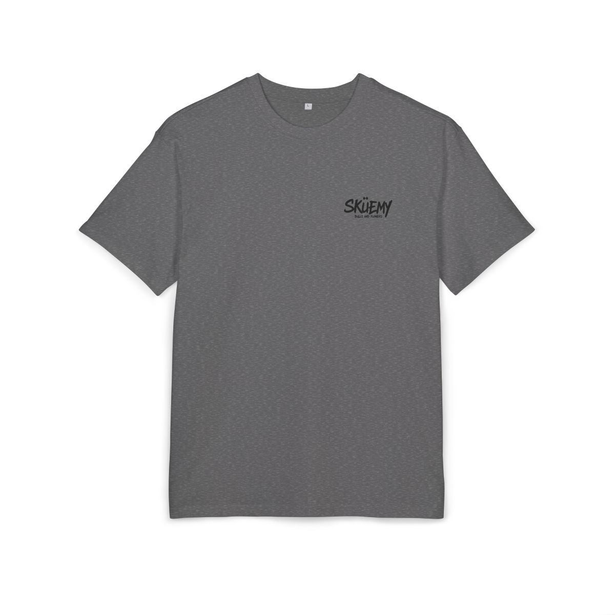 Sküemy Cyber Skull Tee | Graphic Skull Techwear Shirt, Colors: Charcoal Heather, Sizes: S