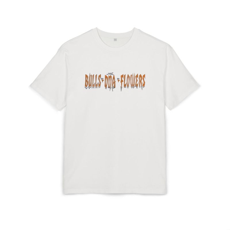 Bulls and Flowers Tee | Retro Drip Text on Light Heather Bulls and Flowers Tee | Retro Drip Text on Light Heather