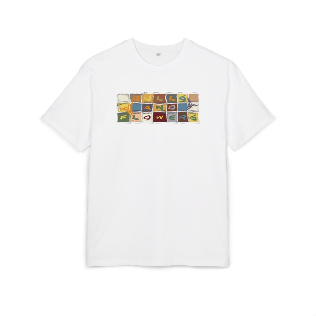 Bulls and Flowers Vintage Mosaic Bulls and Flowers Graphic Tee Bulls and Flowers Vintage Mosaic Bulls and Flowers Graphic Tee