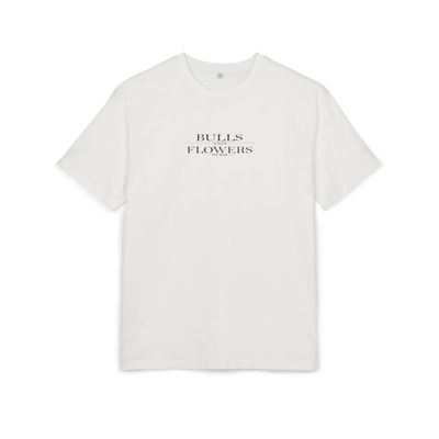 Bulls and Flowers Unisex Heavy Oversize Tee
