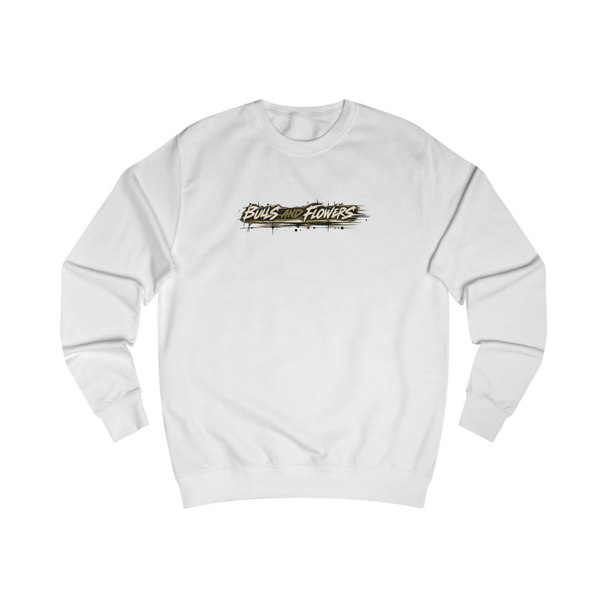 Bulls and Flowers Cyber Premium Sweatshirt, Colors: Arctic White, Sizes: S