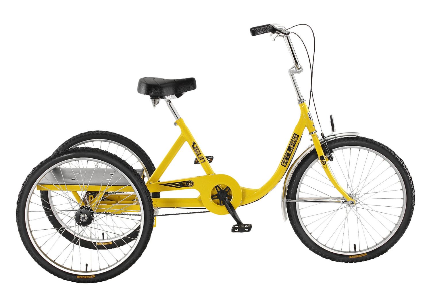 Sun Atlas Cargo Trike 24 Single Speed Yellow